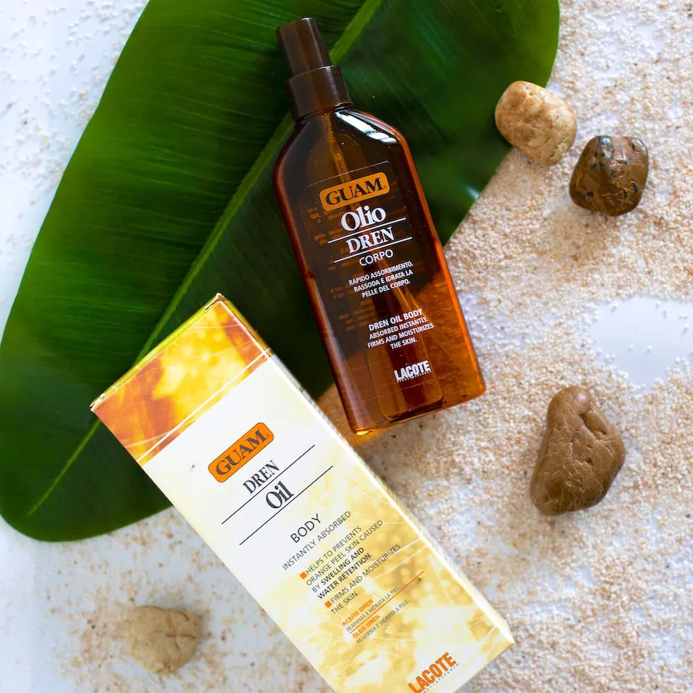 Guam Anti-cellulite Massaging Body Oil Reducing Water Retention and Swelling | Natural Body Oil Spray for Cellulite | Draining and Revitalizing Female Body Oil Beauty