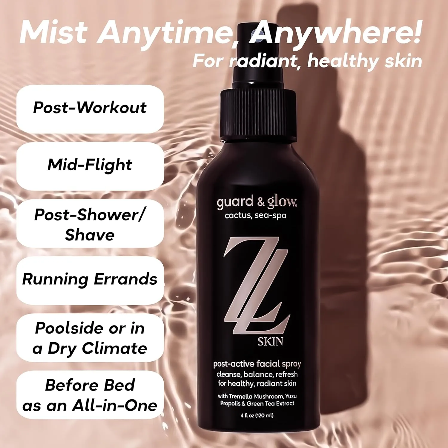 Guard & Glow Hydrating Face Skin Care Mist - Moisturizes & Calms Redness, Balancing & Toning Facial Mist Spray - Active Skin Repair - Korean Inspired Skin Care for All Skin Types