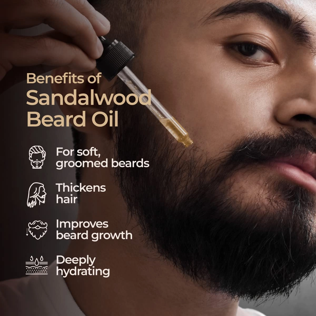Gya Labs Sandalwood Beard Oil for Men Growth - 100% Pure Natural Beard Growth Oil for Men with Organic Argan & Jojoba - Moisturizes, Softens & Strengthens (1 Fl Oz x 3)