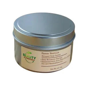 Handmade Whipped Body Butter Cocoa Vanilla - 100% All Natural Ingredient Hydrating Moisturizing Body Cream with Essential Oils For Men and Women, 3 Oz