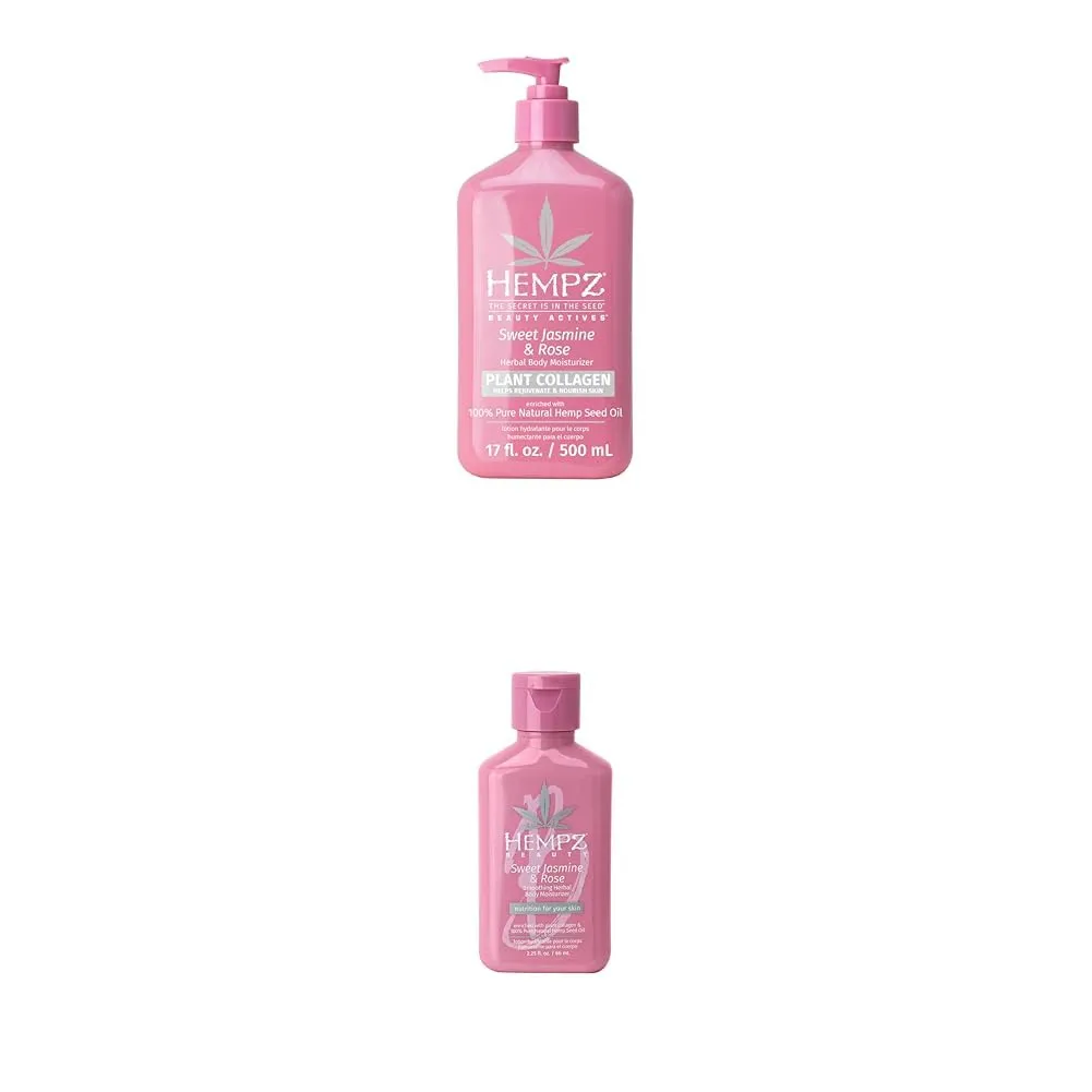 Hempz Sweet Jasmine & Rose Herbal Body Moisturizer Mini Collagen-Infused Jasmine & Rose Body Moisturizer