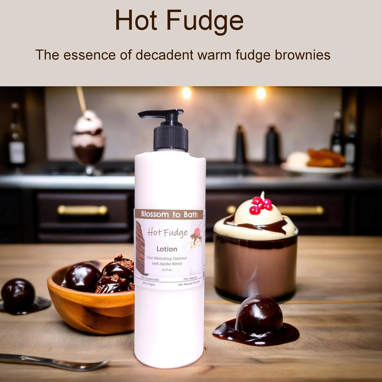 Hot Fudge Lotion (16 ounce) - Phthalate Free Fragrance - Absorbs Quickly with a Mouth Watering Scent