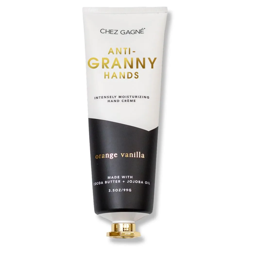 Intensely Moisturizing Vegan Hand Cream (3.4oz) Jojoba Oil Cocoa Butter- Non-Greasy, Fast-Absorbing, Made In US - Anti-Granny Hands (3.4oz, Orange Vanilla)