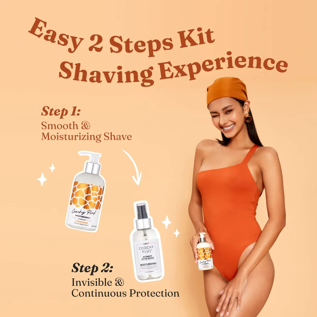 IntiMD Coochy Plus Intimate Shaving Complete Kit - Citrus Elixir & Organic After Shave Protection Soothing Moisturizer - Antioxidant Formula Prevents Razor Burns, Itchiness & Ingrown Hair