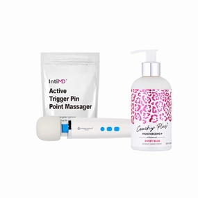 IntiMD Coochy Plus Intimate Shaving Cream SWEET BLISS 8.5 oz. And Magic Wand Mini (HV-135) Personal Massager Along With Free Active Personal Massager