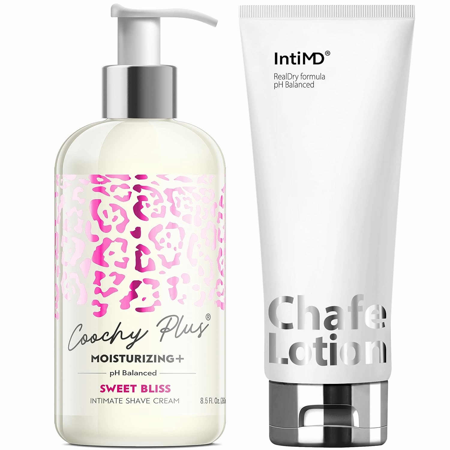 IntiMD Coochy Plus Sweet Bliss & Chafe Lotion Kit, Intimate Shave Cream Prevent Razor Burn In-Grown Hair   Chafe Lotion Anti-Chafe Cream, Anti-Rubbing, Friction for Inner Thighs Armpit Running