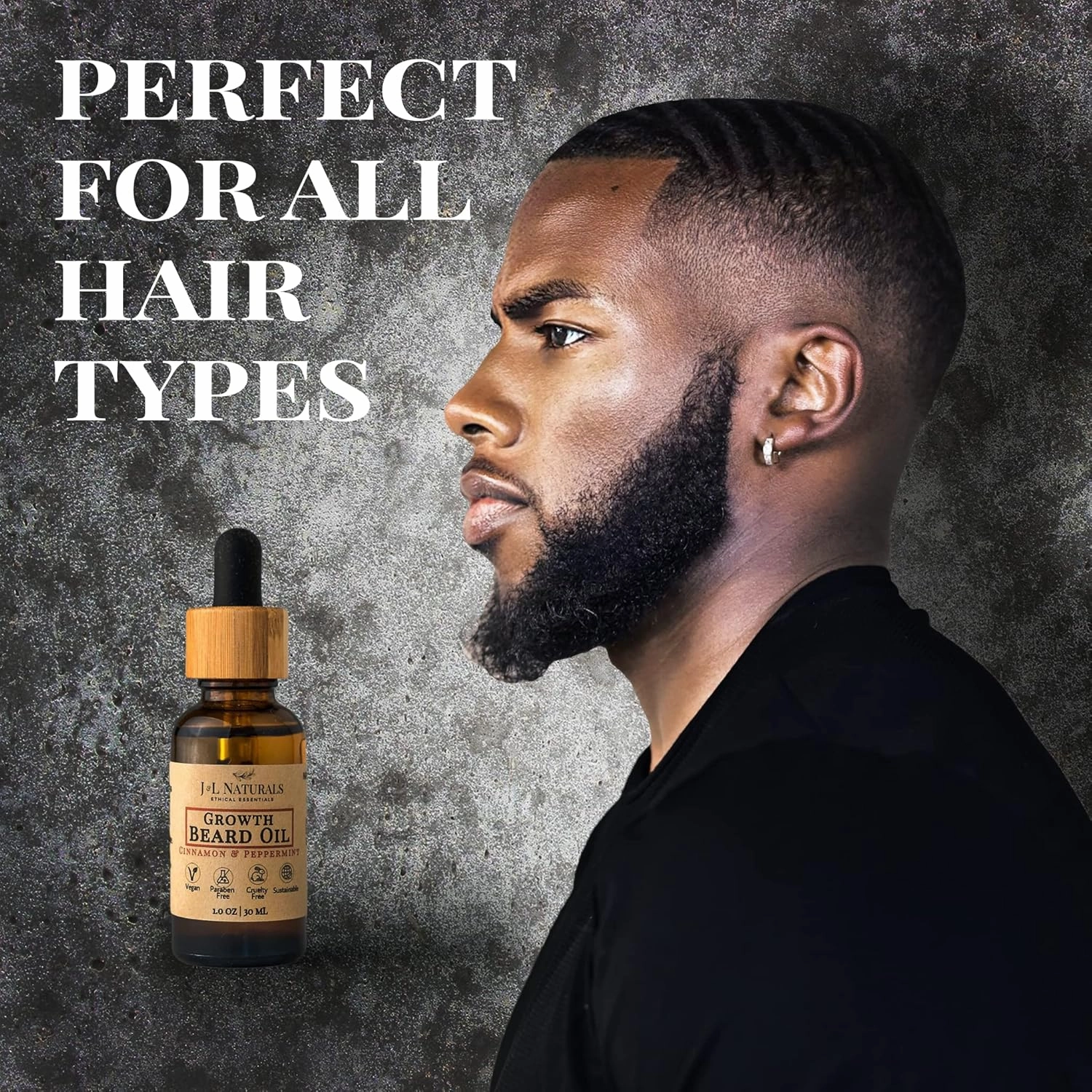 J&L Naturals | Beard Oil for Men | Growth, Grooming, Thicker Hair, Beard Care | 100% Natural Ingredients With Argan Oil, Jojoba Oil, Coconut Oil (1 Fl Oz (Pack of 5), Variety)