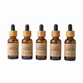 J&L Naturals | Beard Oil for Men | Growth, Grooming, Thicker Hair, Beard Care | 100% Natural Ingredients With Argan Oil, Jojoba Oil, Coconut Oil (1 Fl Oz (Pack of 5), Variety)