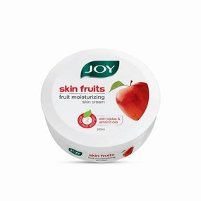 J'oy Skin Fruits Moisturizing Skin Cream With Apple, Jojoba & Almond Oil (200ml) | Quick Absorbing & Non Sticky Moisturizer for Face, Hands & Body | For Healthy, Soft & Glowing Skin