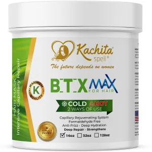 Kachita Spell Botox Hair Treatment - 16oz, Rejuvenates Dry/Damaged Hair, Reduces Frizz, Provides Deep Hydration, Volume Control, and Smoothness - Formaldehyde-free BotoxMax Formula