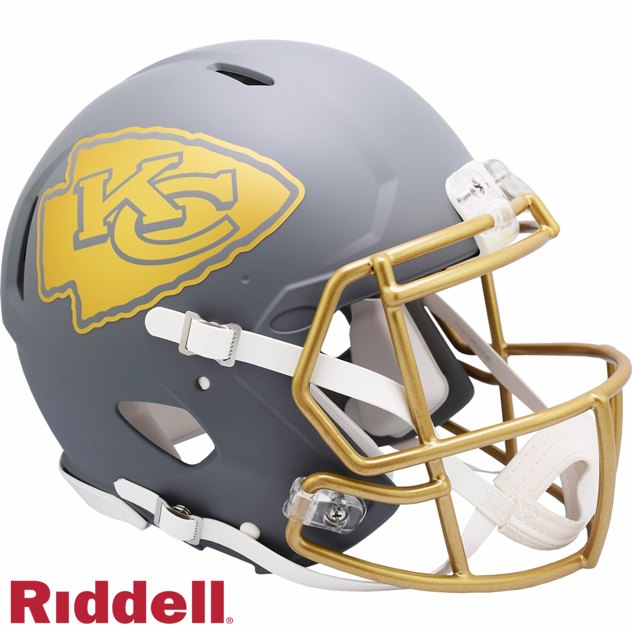 Kansas City Chiefs Helmet Riddell Authentic Full Size Speed Style Slate Alternate - Riddell