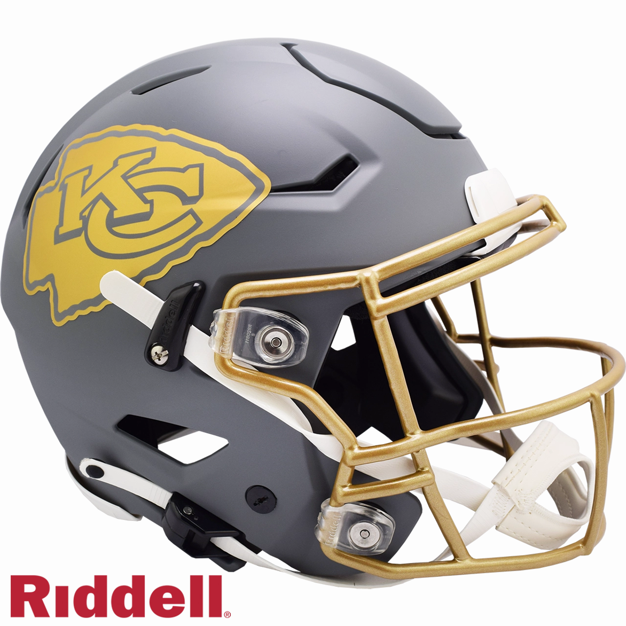 Kansas City Chiefs Helmet Riddell Authentic Full Size SpeedFlex Style Slate Alternate - Riddell