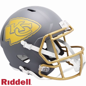 Kansas City Chiefs Helmet Riddell Replica Full Size Speed Style Slate Alternate - Riddell