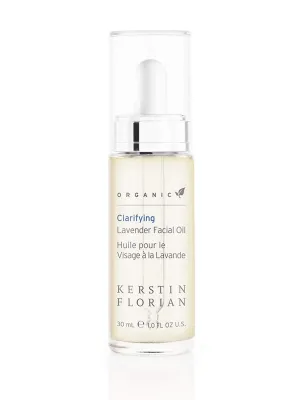 Kerstin Florian Organic Clarifying Lavender Facial Oil | Moisturizing Face Oil with Sea Buckthorn, Argan & Jojoba Oils for All Skin Types | 1 fl oz
