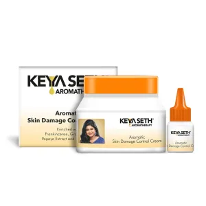 Keya Seth Aromatherapy, Skin Damage Control Cream   Serum – Repairs Skin Damage Sun Tan & Pollution, Fights Dullness, Uneven Skin Tone with Papaya Extract & Jojoba & Frankincense Essential Oil