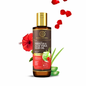 Khadi Natural Hibiscus & Aloe Vera Hair Oil - Mineral Oil, Silicones, Synthetic Fragrance Free-200 ml