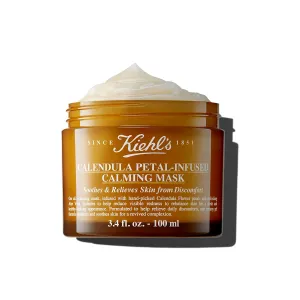 Kiehl's Calendula Petal Infused Calming Mask, Hydrating & Soothing Gel Face Mask for All Skin Types, Refreshes Dry Skin, with Calendula & Aloe Vera, Paraben-free, Fragrance-free