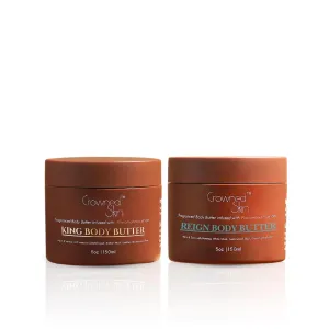 King and Reign Cologned Body Butter Bundle | Sandalwood, Leather, Fresh, and Nautical Scents | Infused with Organic Shea & Mango Butters | Moisturizing Formula with All-Day Fragrance