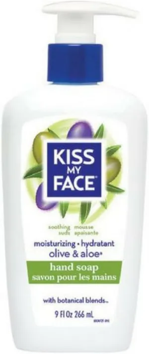 Kiss My Face Moisturizing Hand Soap, Olive & Aloe 9 oz (Pack of 5)