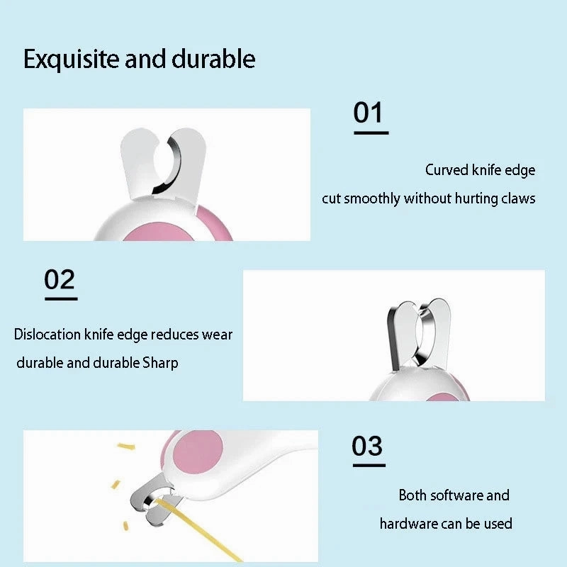 LED Light Nail Clipper for Cats & Dogs - Professional Pet Grooming Tool