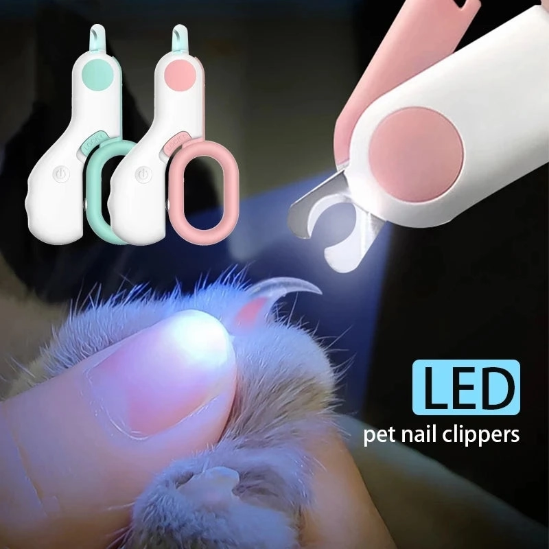 LED Light Nail Clipper for Cats & Dogs - Professional Pet Grooming Tool