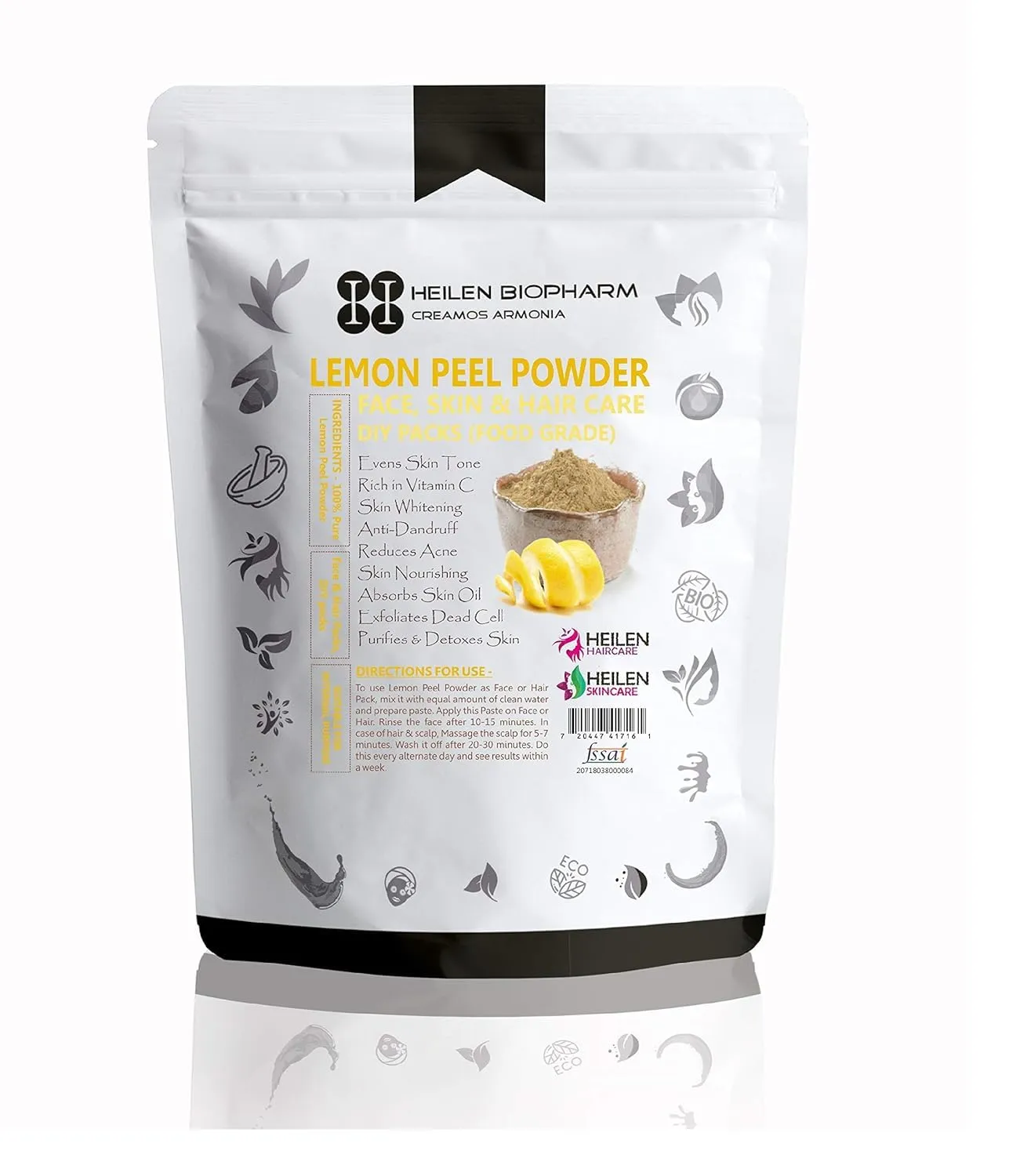 Lemon Peel Powder For Radiant Skin & Body Nourishment - 75 g Pack of 1,ounce