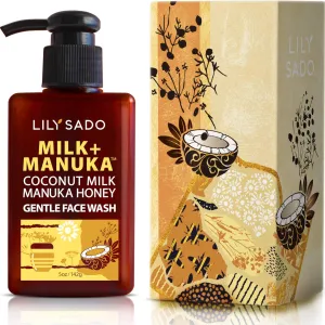 LILY SADO MILK MANUKA™ Coconut Milk & Manuka Honey Gentle Gel Face Cleanser - Natural Cruelty-Free Facial Wash Cleanses, Balances, Soothes & Hydrates - Reduces Pores & Blackheads - 5oz