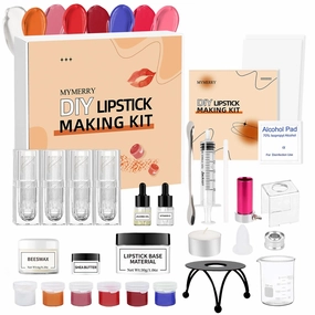 Lipstick Making Kit DIY Salon Women Valentine's Gift for Women, Lipstick Maker Kit, Make Your Own Lipstick with Natural Beeswax, Shea Butter, Jojoba Oil, Fun Makeup Kits for Birthday