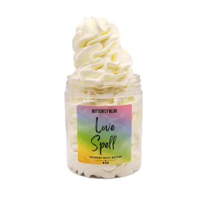 Love Spell Whipped Body Butter – Romantic Fruity Floral Scent – Shea, Jojoba, Rosehip & Almond Oils – Vegan Paraben‑Free Moisturizer for Dry Skin – 8 oz Jar