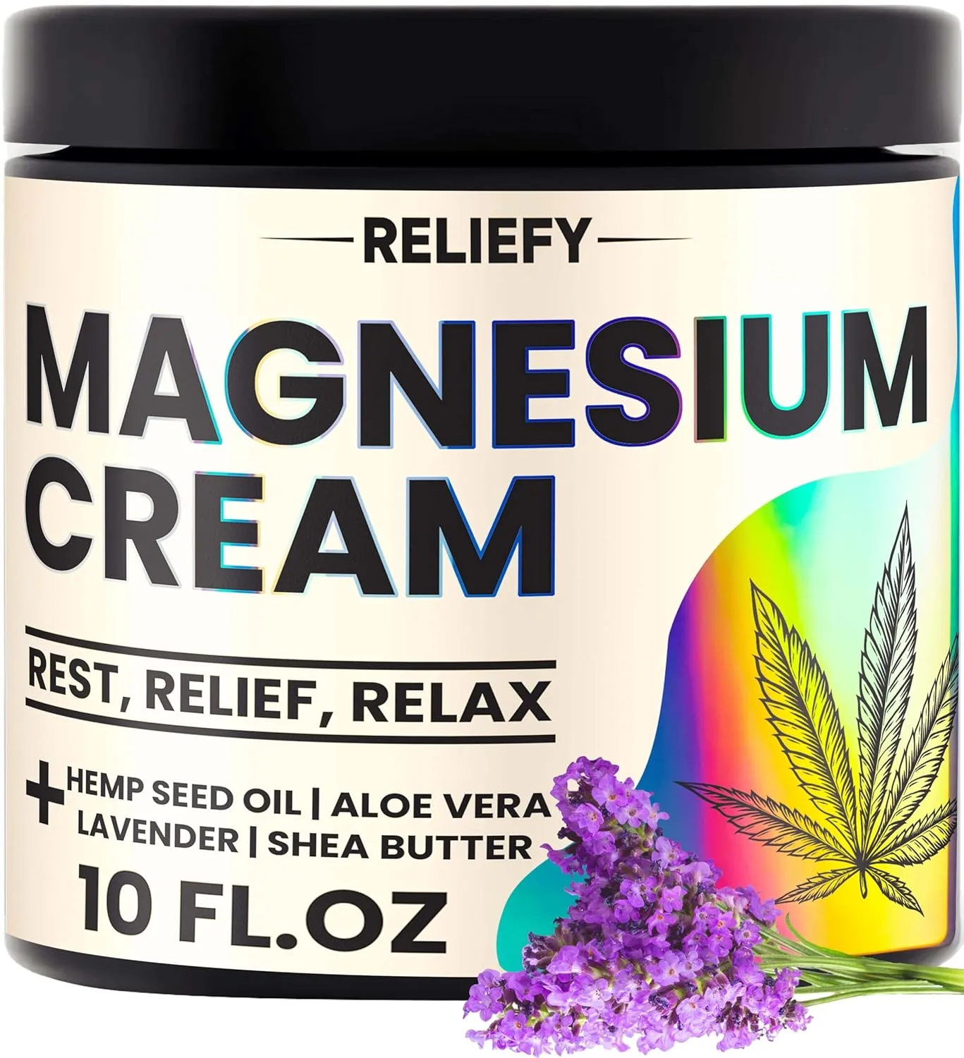 Magnesium Cream for Sleep 10 oz - Topical Magnesium Lotion for Leg Cramps & Pain, Muscle Relaxation & Calm - Natural Moisturizing Butter - Lavender, Hemp Seed Oil, MSM, Shea Butter & Aloe Vera