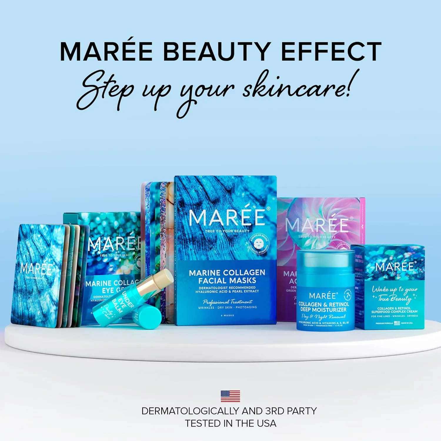 MAREE Eye Gels - Under Eye Patches for Puffy Eyes and Dark Circles with Natural Marine Collagen & Hyaluronic Acid - Anti-Aging Masks for Face to Soothe Puffiness