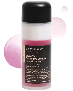 Mary&May Vegan Blackberry Complex Cream Essence - Intense Hydrating & Soothing Face Essence - Fragrance-Free, Hypoallergenic, Deep Moisture, Anti-Aging, Boost Elasticity, Korean Skincare, 4.73 fl.oz.
