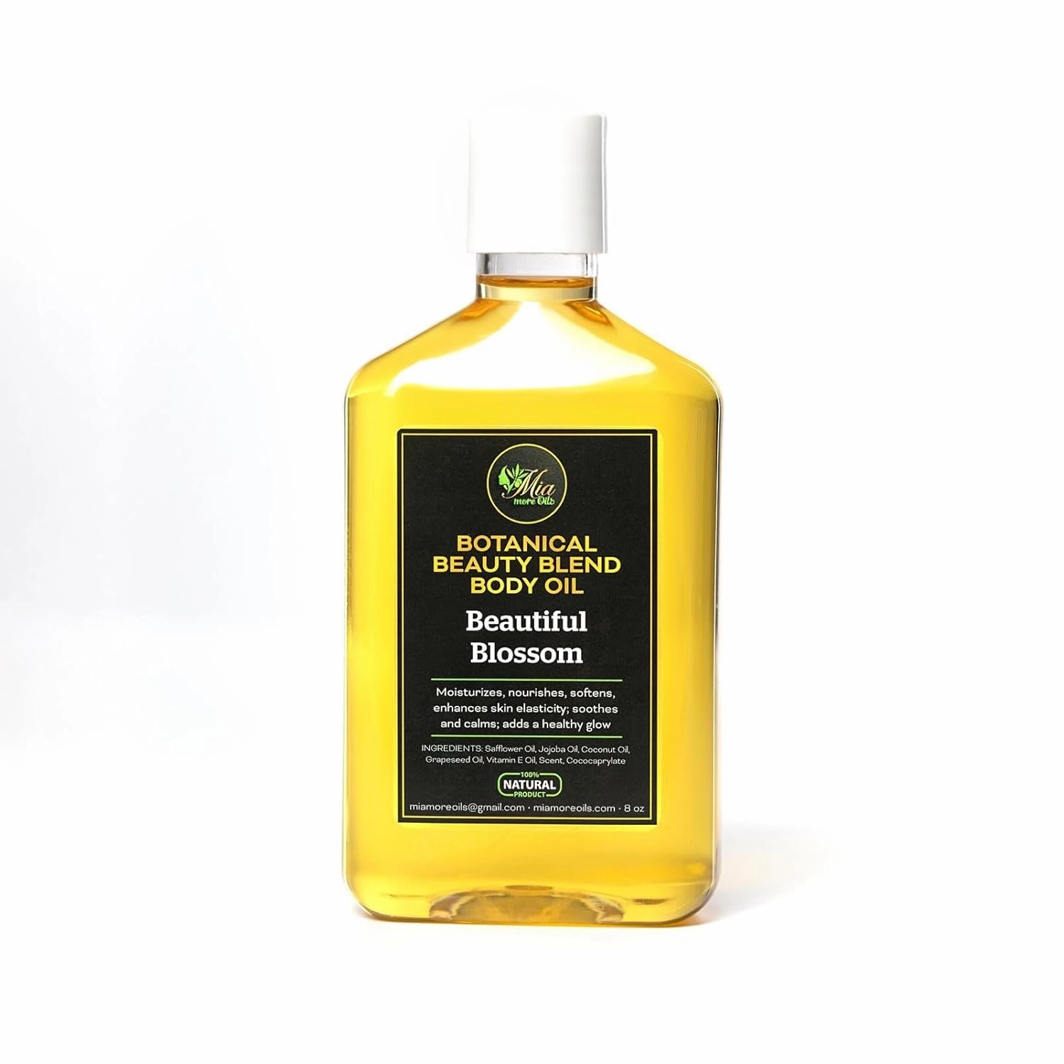 Mia More Oils Botanical Beauty Blend – Body Oil for Women, 8 oz | Natural Moisturizer with Jojoba, Coconut & Vitamin E Oils | Hydrates & Nourishes Dry, Sensitive Skin | Fruity Fusion Fantasy