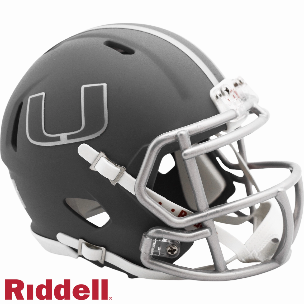 Miami Hurricanes Helmet Riddell Replica Mini Speed Style Slate Alternate - Riddell