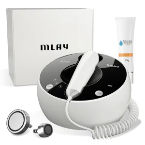 MLAY Professional RF Beauty Machine, Radio Frequency Face Machine with 2 Probes, at Home Radio Frequency Skin Tightening for Lifting, Wrinkle Reducing, Anti Aging - Salon Effects（Gel Included）