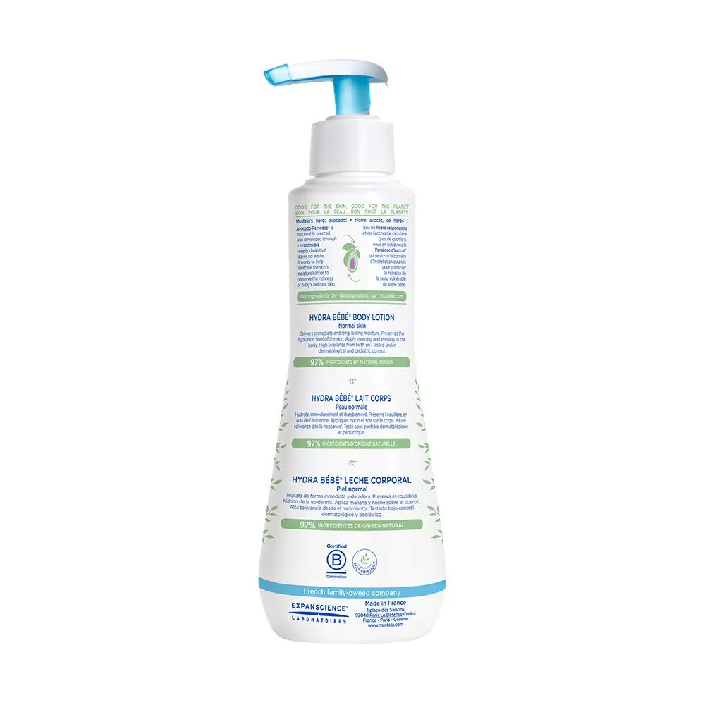 Mustela Hydra Bebe Body Lotion - Daily Moisturizing Baby Lotion with Natural Avocado, Jojoba & Sunflower Oil – Various Sizes
