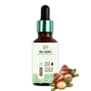 N...a...t H...a...b...i...t Cold Pressed Argan, 100% Pure Oil for Women & Men, Skin & Hair, Body Massage Oil, Hair Oil (Argan, 30ml)