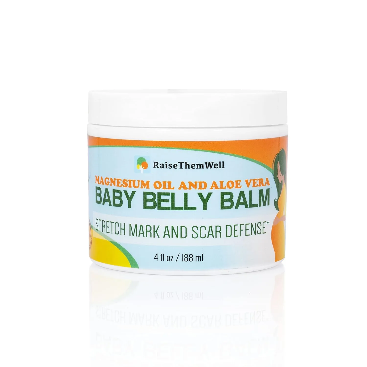 Natural Belly Balm for Pregnancy with Magnesium Oil, Aloe Vera, Jojoba Coconut and Lavender Oil & Beeswax | 4 fl oz