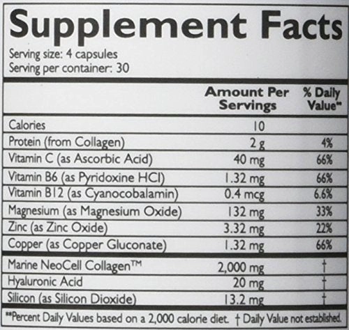 Neocell pescado Colágeno Plus Ácido Hialurónico Cápsulas, 120 count