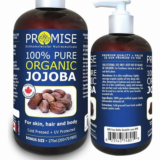 NEW Organic JOJOBA oil - 270 ml, Exp: May 2026