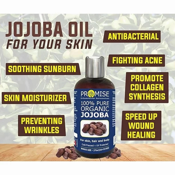 NEW Organic JOJOBA oil - 270 ml, Exp: May 2026