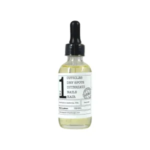 No1 Dry spot oil. Moisturizing oil. Skin, cuticles, hair, and feet. Eczema and itch relief. For dry and sensitive skin. With essential oil of lavender.