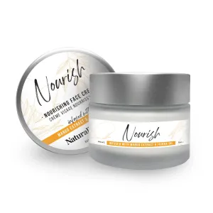 Nourish Hydrating Facial Cream, Moisturizing, High in Vitamin A, C and Beta Carotene, Tone & Tighten Skin, Shea Butter, Hydrating Jojoba Oil, All Skin Types, 2 oz