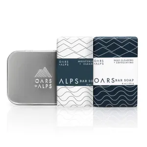 Oars   Alps Men's Bar Soap Gift Set, Dermatologist Tested and Made with Clean Ingredients, TSA Approved, 2 Pack, 6 Oz Each