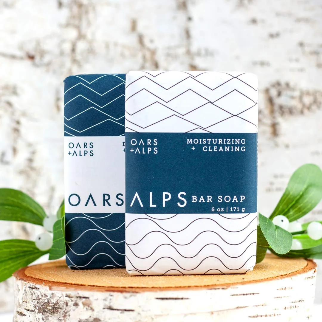Oars   Alps Men's Bar Soap Gift Set, Dermatologist Tested and Made with Clean Ingredients, TSA Approved, 2 Pack, 6 Oz Each