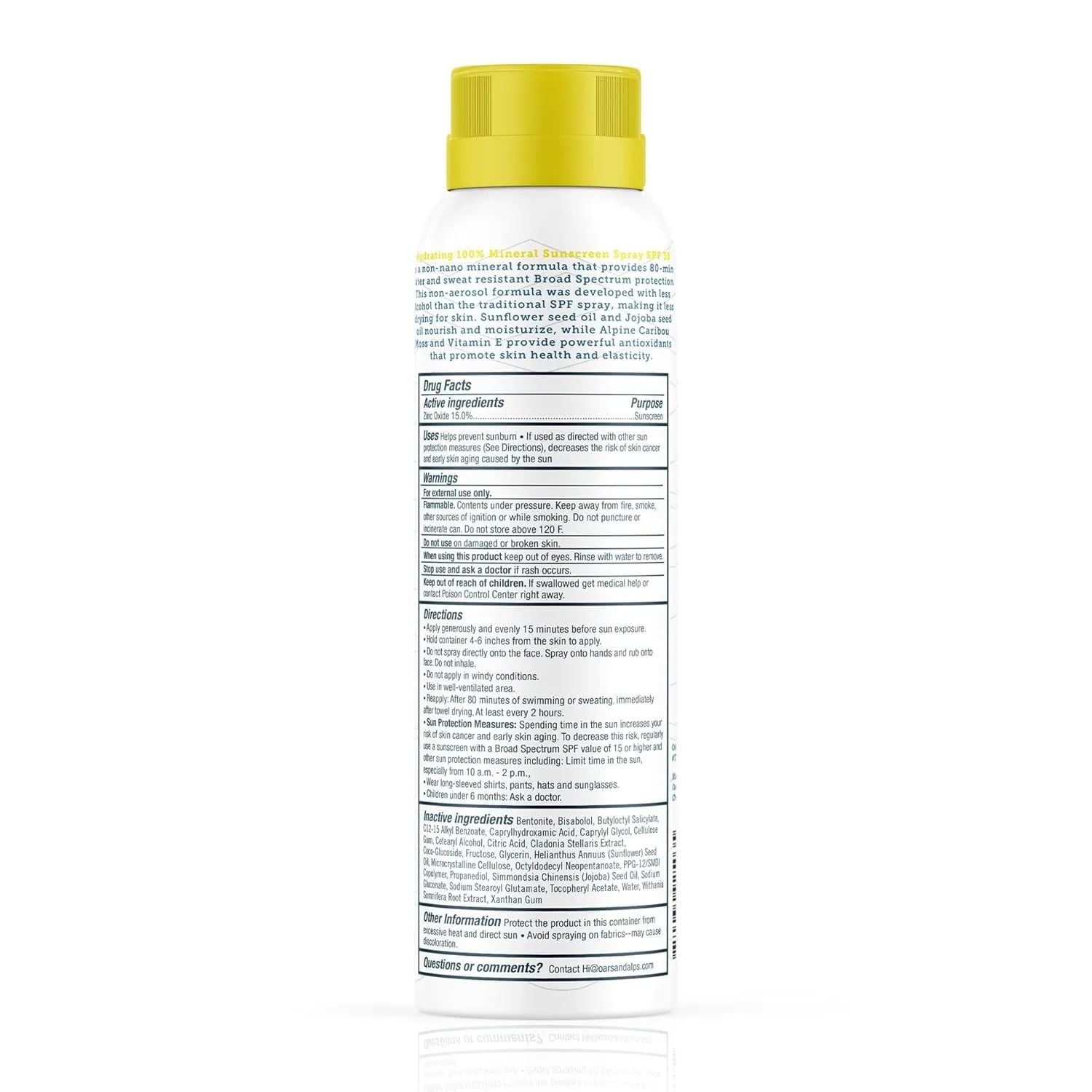 Oars   Alps Sunscreen Spray for Face & Body, SPF 30 Spray Sunscreen Infused with Vitamin E & Antioxidants, Water & Sweat Resistant, All Skin Types, Lightweight, Hydrating, 6oz, 2pk