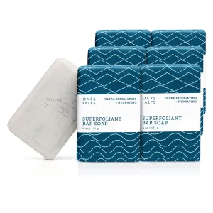 Oars   Alps Superfoliant Exfoliating Men's Bar Soap, Dermatologist Tested and Made with Clean Ingredients, Travel Size, 6 Pack, 6 Oz Each