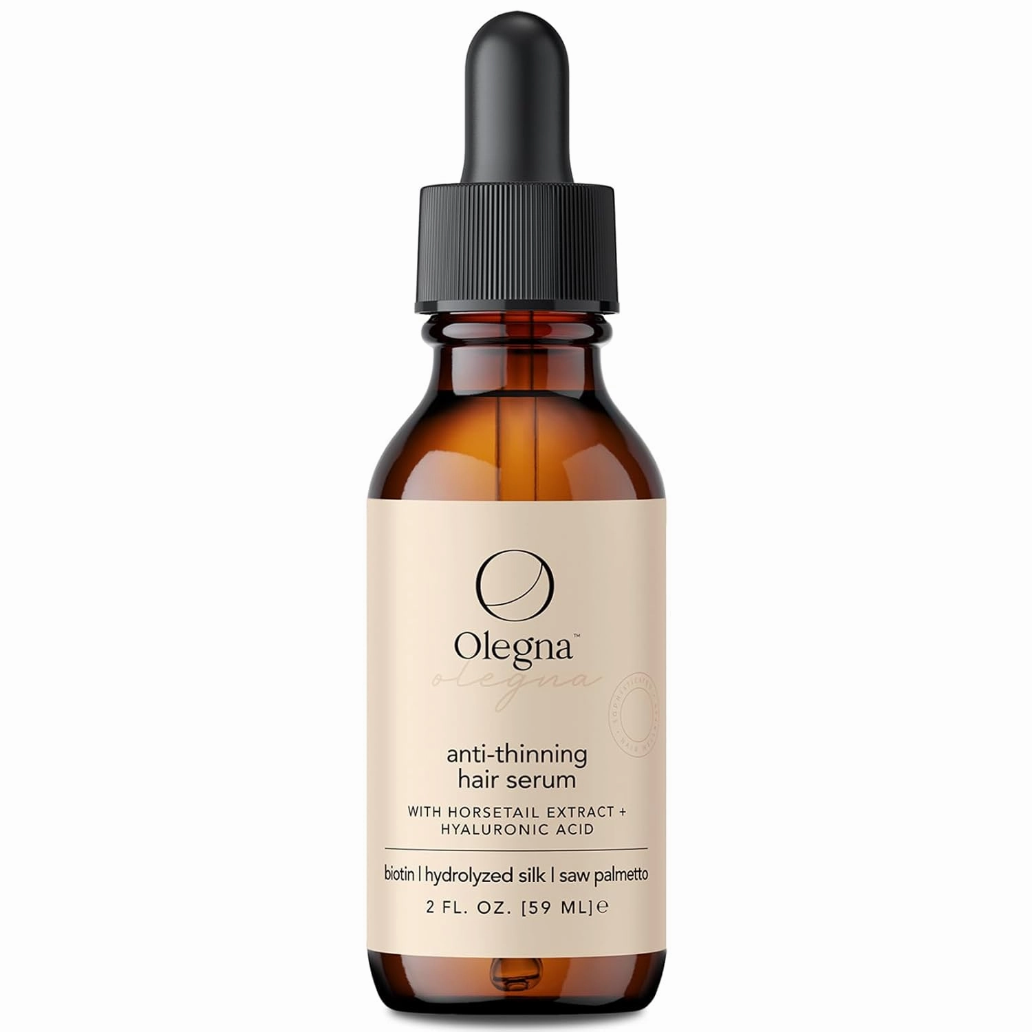 Olegna Biotin Hair Growth Oil for Women - Hair Serum for Frizzy and Damaged Hair - Prevents Hair Loss & Breakage - With Vitamin D & E   Hyaluronic Acid - 2oz