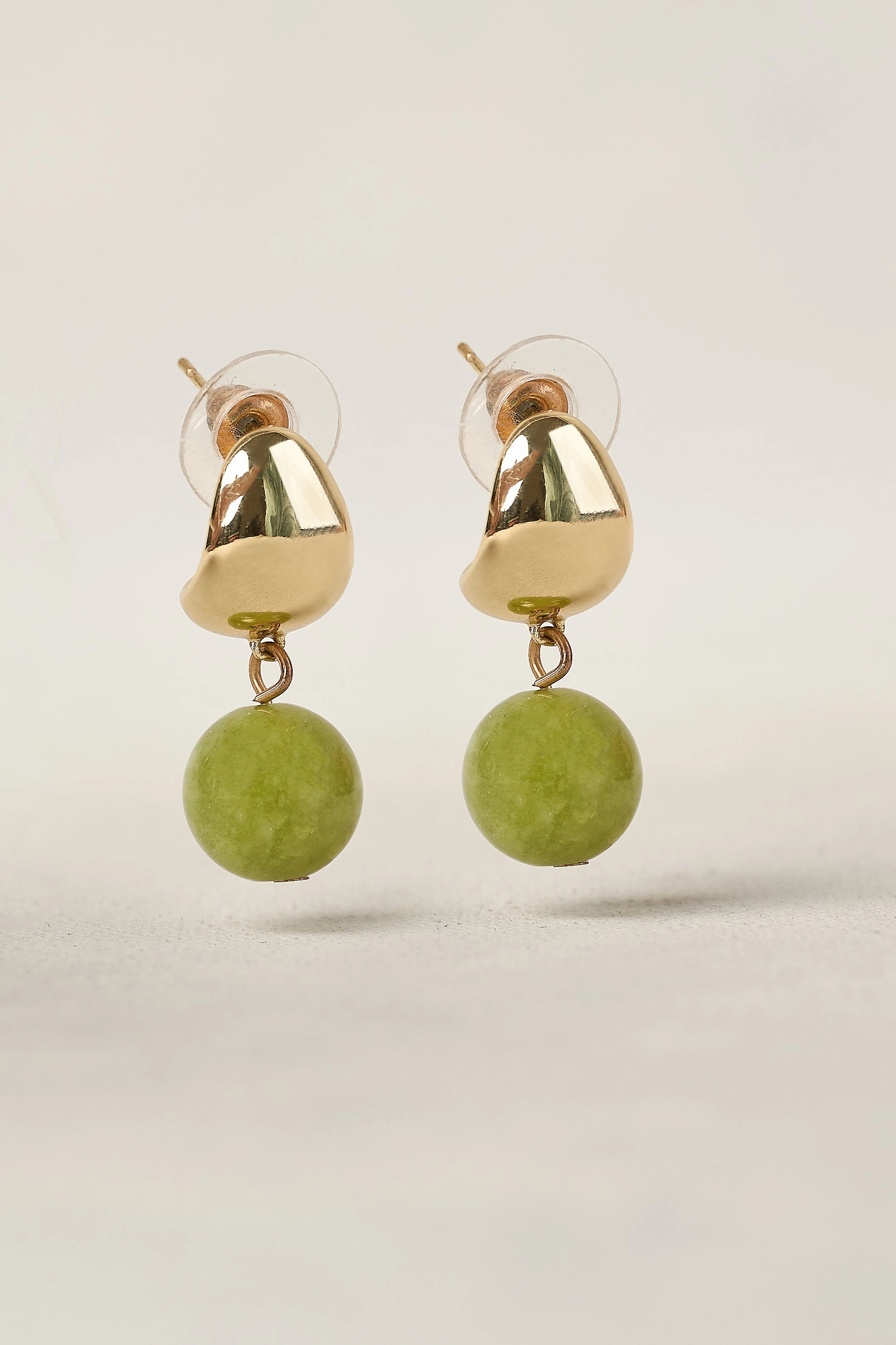 Olivine Stone Earrings - Pear