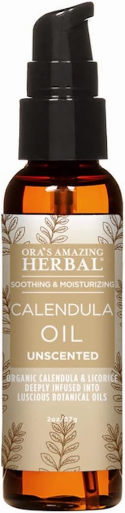 Ora's Amazing Herbal Calendula Oil with Licorice, Jojoba, Fragrance Free, Unscented, Facial Cleansing, Moisturizing, Eczema & Sensitive Skin, Cold Pressed Oils, Recycled Plastic, 2 oz Travel Size